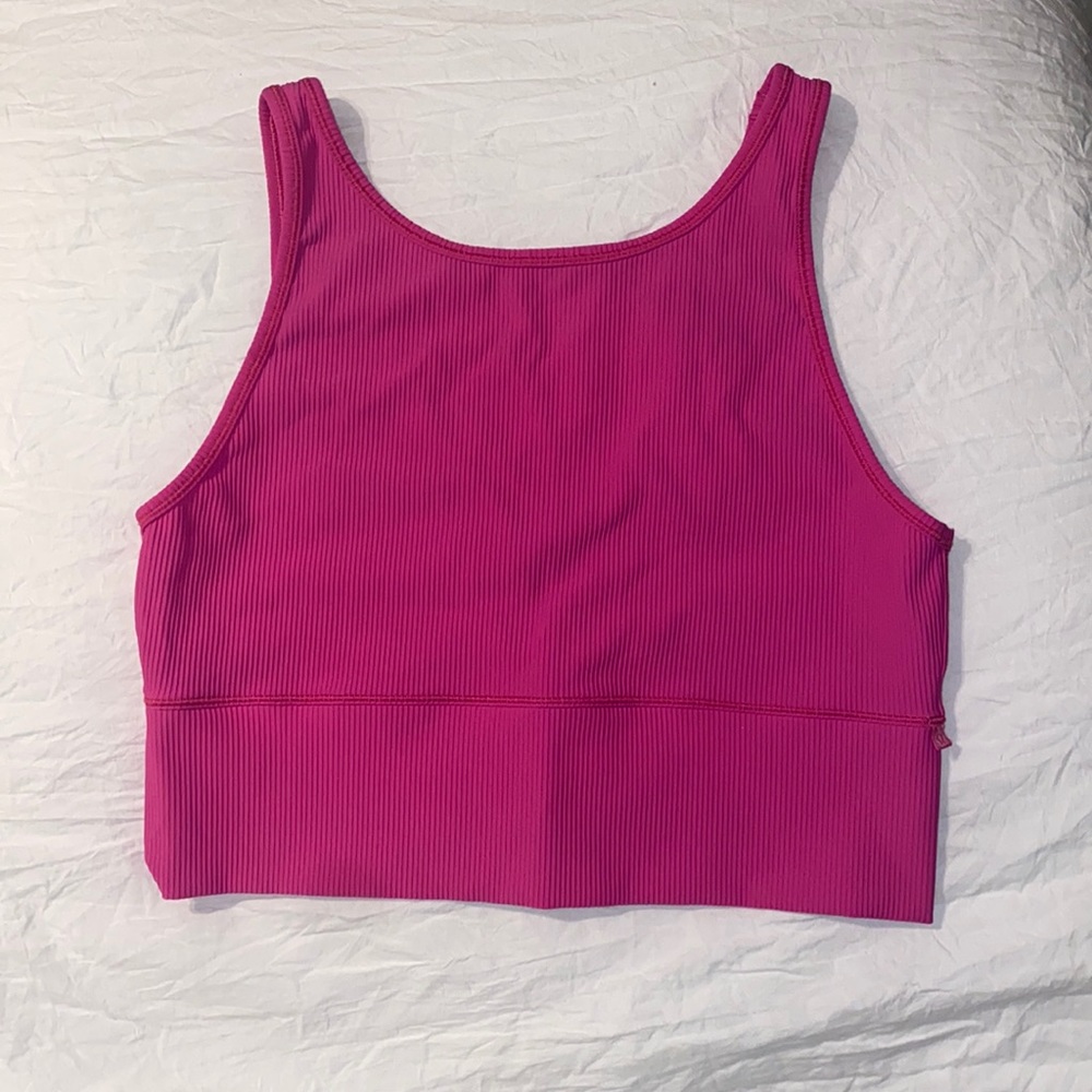 Sonic Pink Power Pivot Ribbed Tank Top